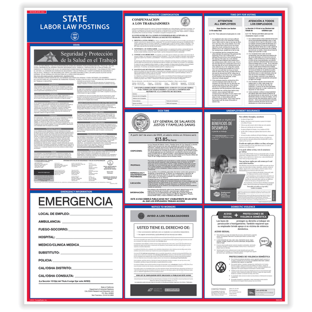 TAX FORMS PRINTING, INC. E10CAS ComplyRight State Labor Law Poster, Spanish, California TAX FORMS PRINTING, INC. E10CAS ComplyRight State Labor Law Poster, Spanish, California