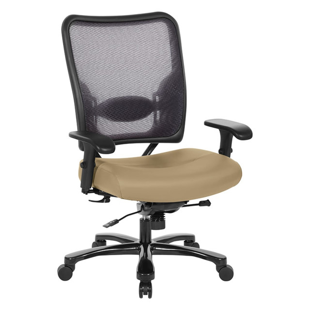 OFFICE STAR PRODUCTS 75-7A773-R104 Office Star 75 Series Big & Tall Ergonomic Double AirGrid Back And Custom Fabric Seat Chair, Buff