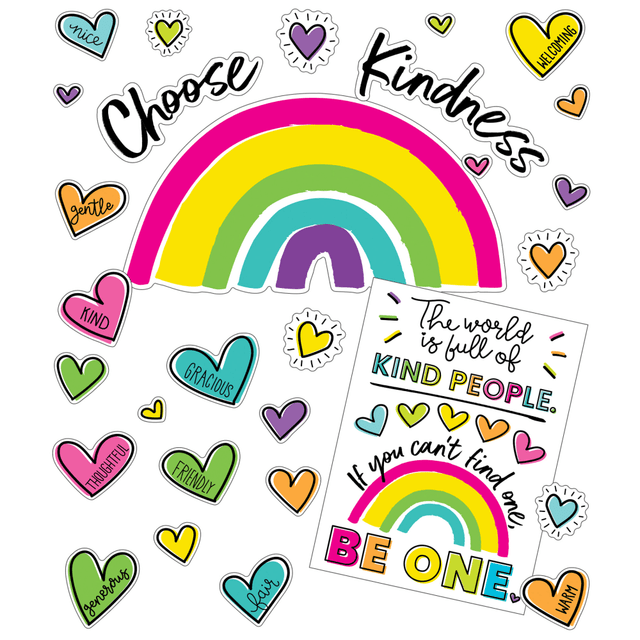 CARSON-DELLOSA PUBLISHING LLC CD-110524 Carson-Dellosa Education Kind Vibes Choose Kindness 75-Piece Bulletin Board Set