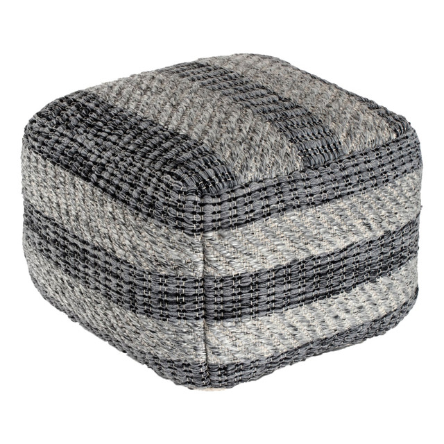 GFH ENTERPRISES INC. Anji Mountain AMBPF023-2014  I Got Stripes Pouf Ottoman, Gray