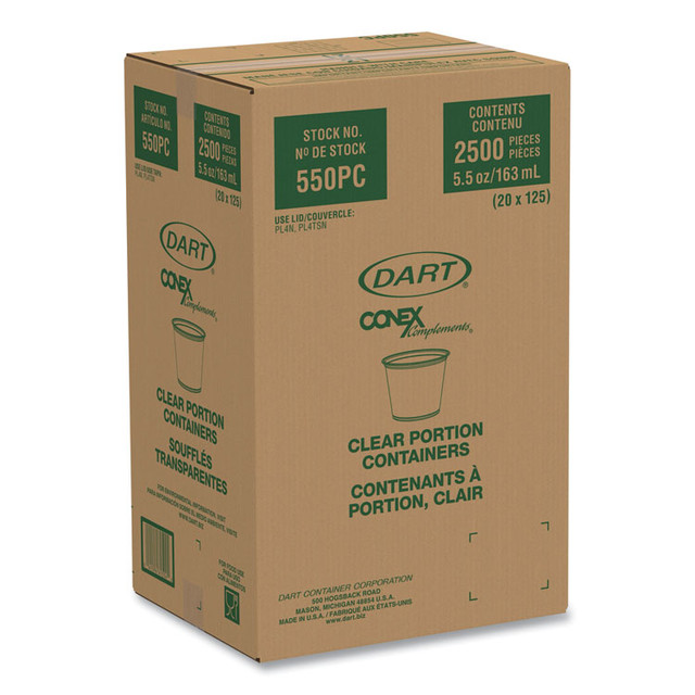 DART 550PC Conex Complements Portion/Medicine Cups, 5.5 oz, Plastic, Translucent, 125/Bag, 20 Bags/Carton