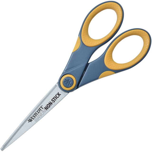 ACME UNITED CORPORATION 14851 Westcott Titanium Bonded Non-Stick Scissors, 7in, Pointed, Gray/Yellow ACME UNITED CORPORATION 14851 Westcott Titanium Bonded Non-Stick Scissors, 7in, Pointed, Gray/Yellow