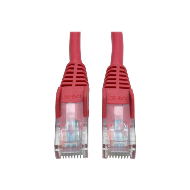 TRIPP LITE N001-014-RD Eaton Tripp Lite Series Cat5e 350 MHz Snagless Molded (UTP) Ethernet Cable (RJ45 M/M), PoE - Red, 14 ft. (4.27 m) - Patch cable - RJ-45 (M) to RJ-45 (M) - 14 ft - UTP - CAT 5e - IEEE 802.3ba - molded, snagless, stranded - red