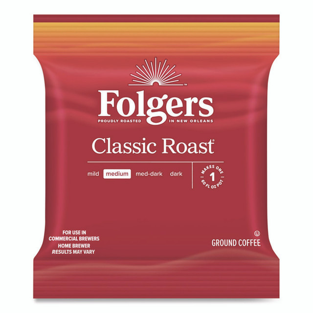 KEURIG DR PEPPER Folgers® 20457 Classic Roast Ground Coffee Fraction Pack, 1.2 oz Packets, 42/Carton