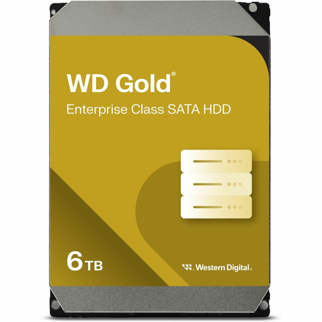 WESTERN DIGITAL CORPORATION Western Digital WD6003FRYZ  Gold WD6003FRYZ 6 TB Hard Drive - 3.5in Internal - SATA (SATA/600) - Server, Storage System Device Supported - 7200rpm - 512e Format - 5 Year Warranty