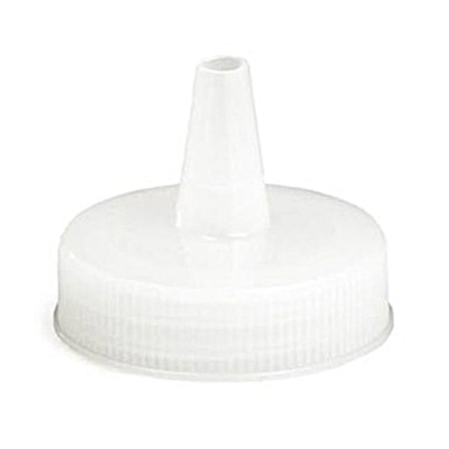 TABLECRAFT PRODUCTS, INC. 53TC Tablecraft Squeeze Bottle Natural Cone TipTops, White, Set Of 12 Tops