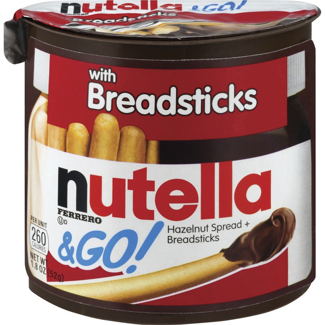 FERRERO U.S.A., INCORPORATED 80314 Nutella Nutella & GO Hazelnut Spread & Breadsticks - 1.23 oz - 12 / Box FERRERO U.S.A., INCORPORATED 80314 Nutella Nutella & GO Hazelnut Spread & Breadsticks - 1.23 oz - 12 / Box