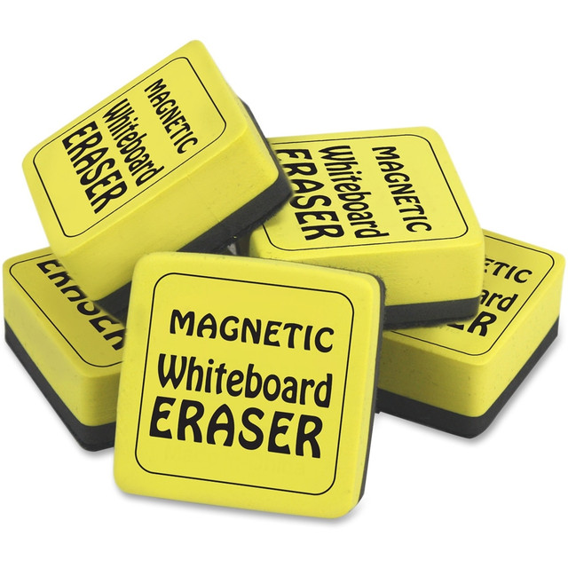 THE PENCIL GRIP 3552  Magnetic Whiteboard Erasers Class Pack, 2in x 2in, Yellow