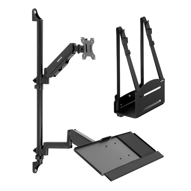 TRANSFORM PARTNERS LLC MI-7991 Mount-It! MI-7991 Wall-Mount Workstation With Monitor Mount, Keyboard Tray And CPU Holder, 12inH x 41inW x 7inD, Black