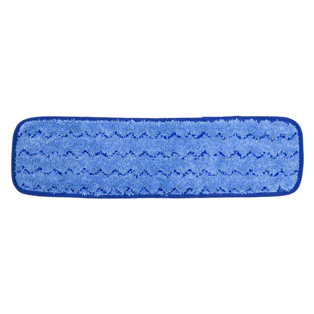 THE TRANZONIC COMPANIES 2504-MFFP-18BS Hospeco MicroWorks Microfiber Scrubber Flat Mops, Blue, Pack Of 12 Mops