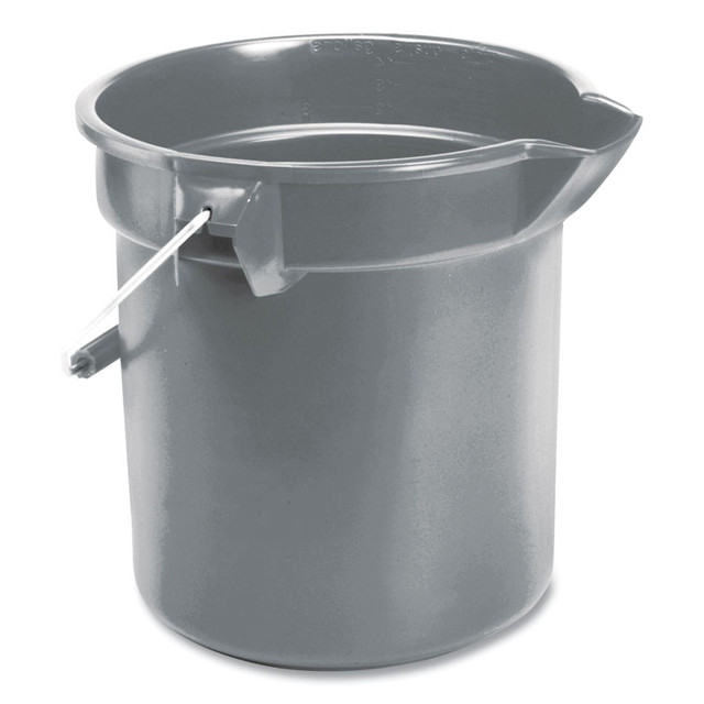 RUBBERMAID COMMERCIAL PROD. 296300GY 10 Quart Plastic Utility Pail, Plastic, Gray, 10.5" dia