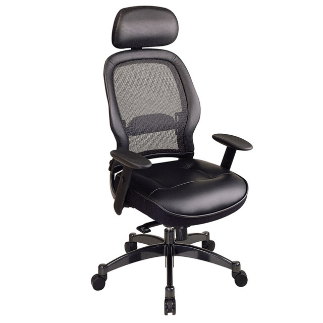 OFFICE STAR PRODUCTS 27008 Office Star Matrex Bonded Leather/Mesh High-Back Chair, Black