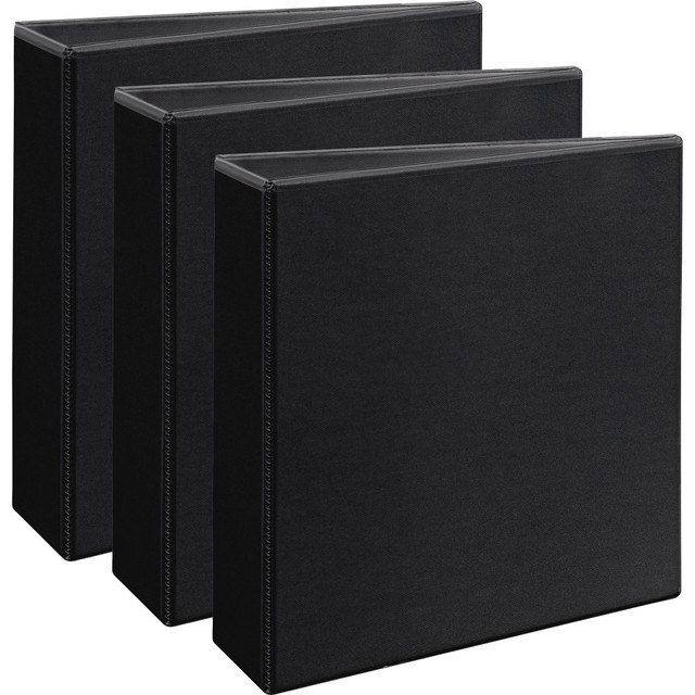 AVERY PRODUCTS CORPORATION 09700BD Avery Durable View Binders- 3in Ring, 8 1/2in x 11in, Black, Pack Of 3