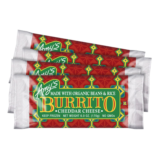 G&J HOLDINGS LLC 71 Amys Cheddar Cheese, Bean And Rice Burritos, 6 Oz, Pack Of 4 Burritos G&J HOLDINGS LLC 71 Amys Cheddar Cheese, Bean And Rice Burritos, 6 Oz, Pack Of 4 Burritos