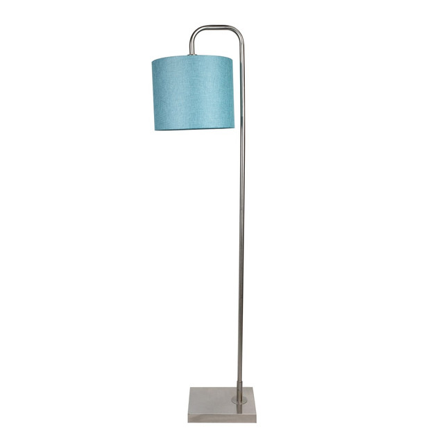 GRANDVIEW GALLERY LLC FL62-ABEL-DBL NITQ LumiSource Abel Floor Lamp, 62inH, Turquoise/Brushed Nickel