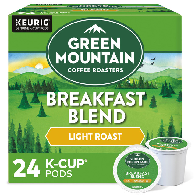 GREEN MOUNTAIN COFFEE ROASTERS, INC. 6520 Green Mountain Coffee Single-Serve Coffee K-Cup Pods, Breakfast Blend, Carton Of 24 GREEN MOUNTAIN COFFEE ROASTERS, INC. 6520 Green Mountain Coffee Single-Serve Coffee K-Cup Pods, Breakfast Blend, Carton Of 24