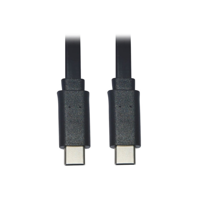TRIPP LITE U040-003-C-FL  USB-C to USB-C Cable, M/M, Black, 3 ft. (0.9 m) - First End: 1 x Type C Male USB - Second End: 1 x Type C Male USB - 480 Mbit/s - Nickel Plated Connector - Gold Plated Contact - Black