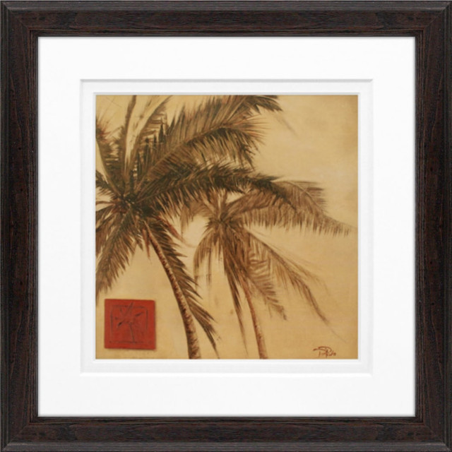 LCO DESTINY LLC Timeless Frames 55234  Supreme Espresso-Framed Artwork, 8in x 8in, Sepia Palm II