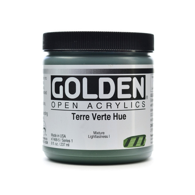 GOLDEN ARTIST COLORS, INC. Golden 7468-5  OPEN Acrylic Paint, 8 Oz Jar, Terre Verte Hue