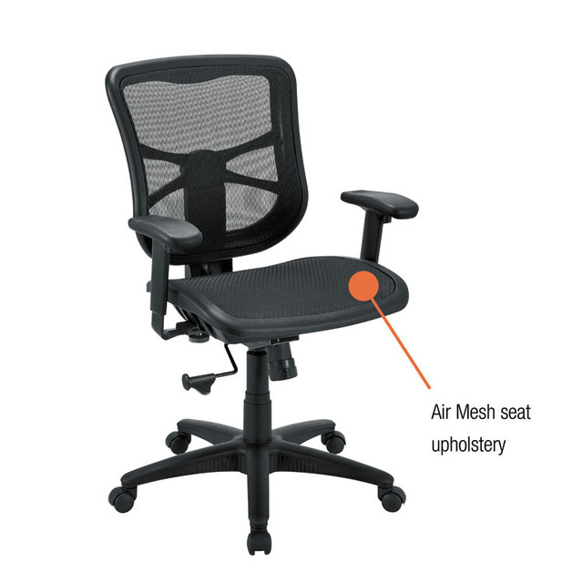 ALERA EL42B18 Alera Elusion Series Mesh Mid-Back Swivel/Tilt Chair, Supports Up to 275 lb, 17.9" to 21.6" Seat Height, Black