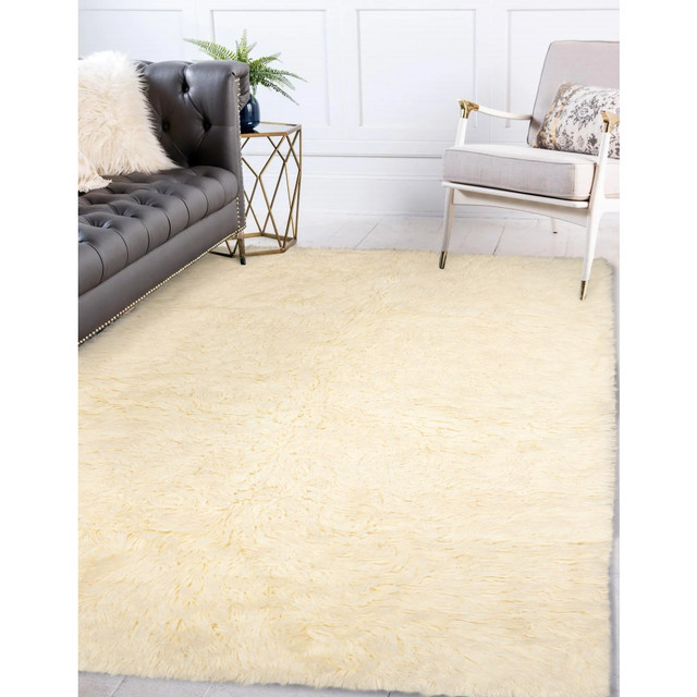 LINON HOME DECOR PRODUCTS, INC Linon OD4784  Flokati Area Rug, 5ft x 7ft, Morrigan 2000G Natural