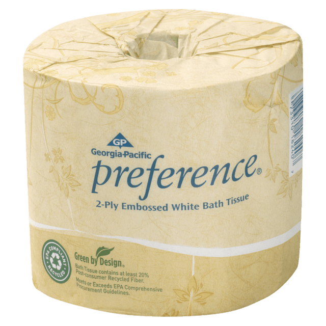 ADVANTUS CORP. 1828001 Pacific Blue Select Bathroom Tissue, 95% Recycled, White, 550 Sheets Per Roll, Carton Of 80 Rolls