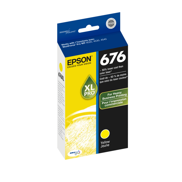 EPSON AMERICA INC. T676XL420-S Epson 676XL DuraBrite Yellow Ultra-High-Yield Ink Cartridge, T676XLXL420-S