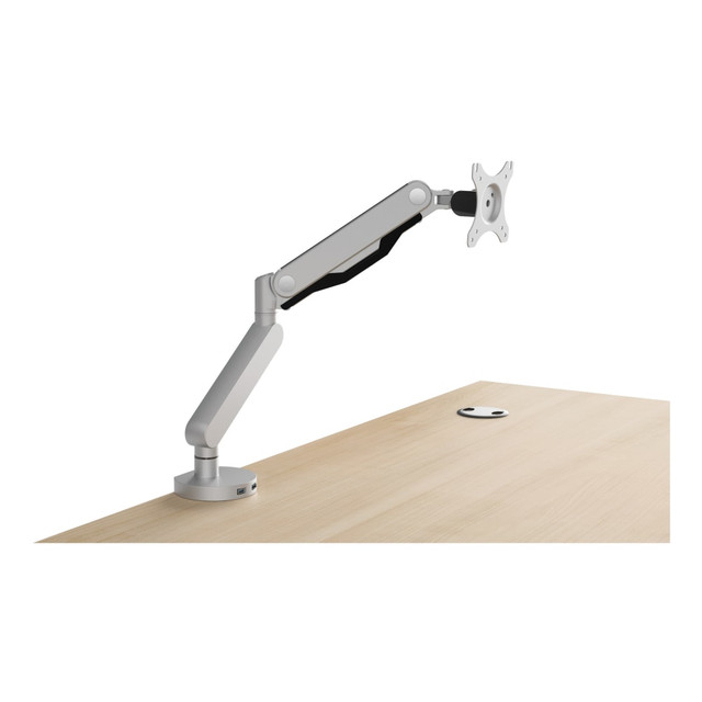 Using a versatile monitor arm can help you display presentations to colleagues or collaborate with your team. This HON Mounting Arm is compatible with monitors up to 30in. The 2 USB ports allow you to connect devices and keep cords out of the way.  Made of high-quality aluminum alloy.  2 USB ports and enclosed cable management.  Tilts and swivels.  Enables grommet or desktop mounting.  Compatible with monitors up to 30in.  75 mm and 100 mm VESA compatible.