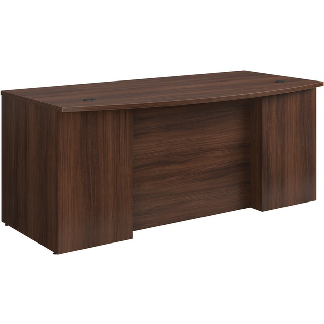 SAUDER WOODWORKING CO. 427471 Sauder Affirm 72inW Commercial Bow-Front Office Computer Desk, Noble Elm SAUDER WOODWORKING CO. 427471 Sauder Affirm 72inW Commercial Bow-Front Office Computer Desk, Noble Elm