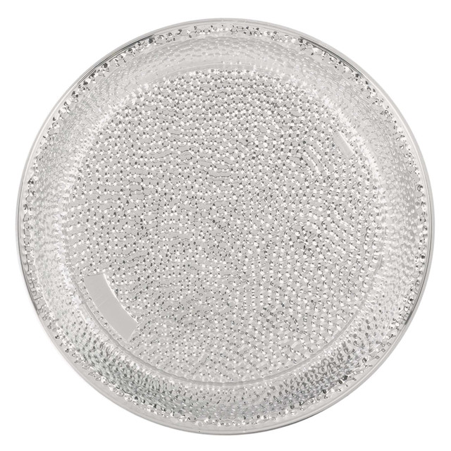 AMSCAN 430888.18  Plastic Serving Trays, 16in, Hammered Silver, Set Of 2 Trays