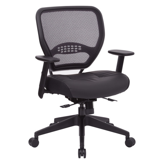 OFFICE STAR PRODUCTS 5700SL Office Star AirGrid Ergonomic Bonded Leather High-Back Managers Chair, Black