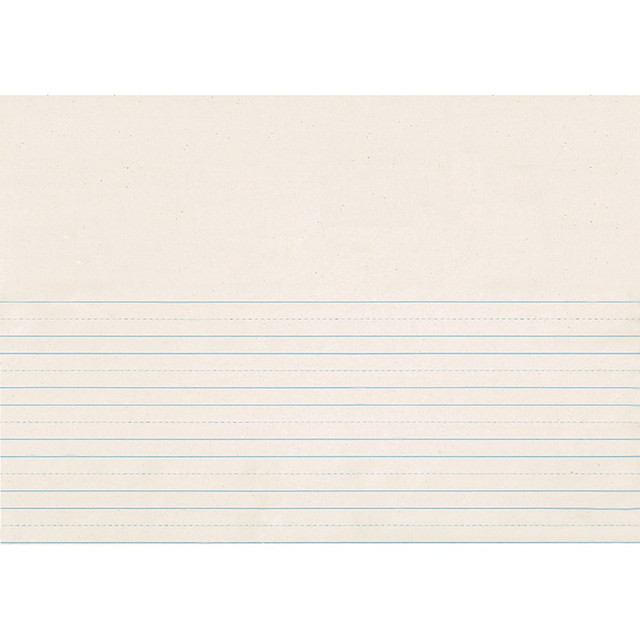 Help students write and illustrate their own stories with a pack of Pacon Newsprint Handwriting Paper. The unique picture story space gives students room to draw, and the lined sheets allow for neat storytelling.  Designed to help students build a solid foundation for students to write legibly.  Great for helping students write and draw stories.  Pages are 7/8in ruled on both sides with 7/16in blue dotted midline and 7/16in skip space.  Includes a 5-1/2in picture story space at the top of each sheet.  Each pack includes 500 sheets.