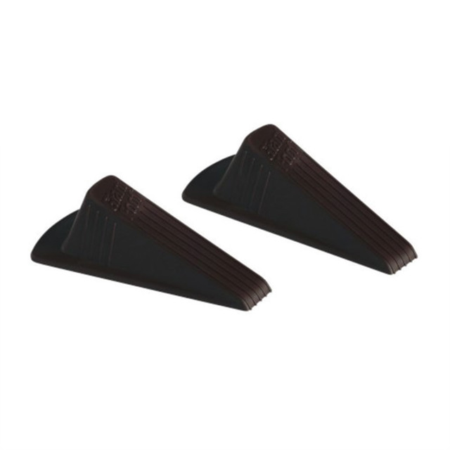 NATIONAL INDUSTRIES FOR THE BLIND 534000NIB0379 SKILCRAFT Wedge-Style Doorstops, 1-1/4inH x 1-1/4inW x 4-3/4inD, Brown, Pack Of 2 Doorstops