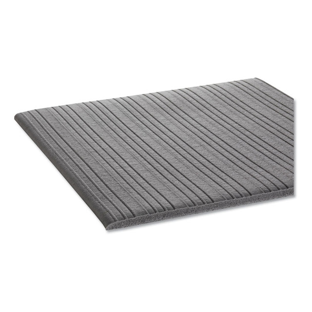 CROWN MATS & MATTING FL3610GY Ribbed Vinyl Anti-Fatigue Mat, Rectangular, Gray Ribbed Surface, 36" x 10 ft