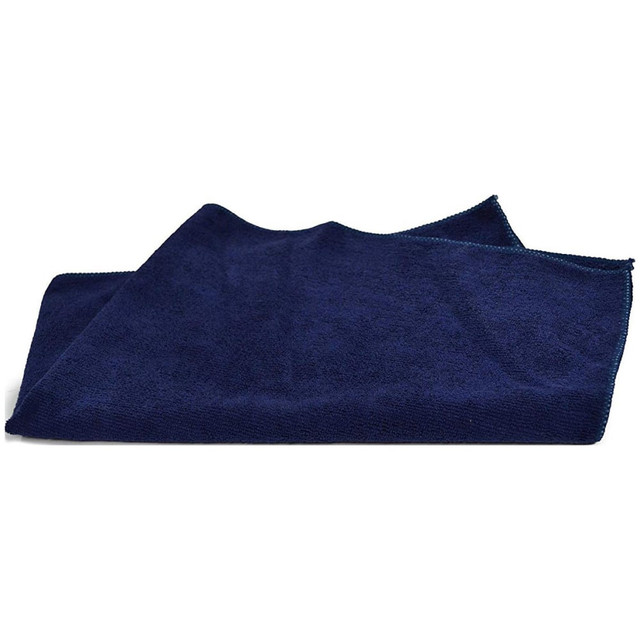 R&R TEXTILE MILLS INC 73030-48 Pro-Clean Basics Microfiber Towels, Terry Microfiber, 16in x 27in, Navy, Pack Of 48 Towels