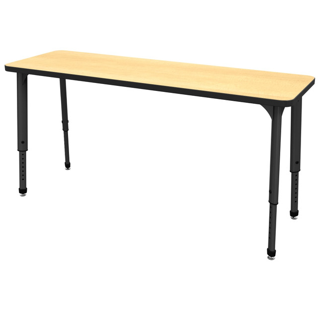 MARCO GROUP, INC. 38-2222-50-BLK Marco Group Apex Series Adjustable Rectangle 60inW Student Desk, Fusion Maple/Black
