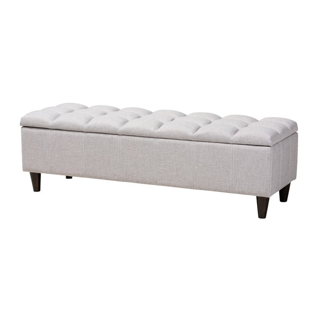 WHOLESALE INTERIORS, INC. Baxton Studio 2721-9106  Mid-Century Modern Upholstered Storage Bench Ottoman, Graylish Beige