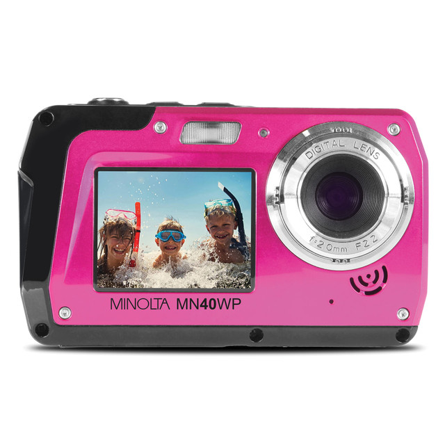 ELITE BRANDS, INC. MN40WP-PK Minolta MN40WP 48.0-Megapixel Waterproof Digital Camera, Pink ELITE BRANDS, INC. MN40WP-PK Minolta MN40WP 48.0-Megapixel Waterproof Digital Camera, Pink