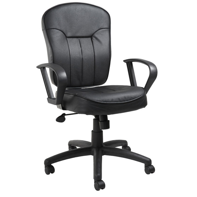 NORSTAR OFFICE PRODUCTS INC. B1562 Boss Office Products Mid-Back Task Chair, Black NORSTAR OFFICE PRODUCTS INC. B1562 Boss Office Products Mid-Back Task Chair, Black