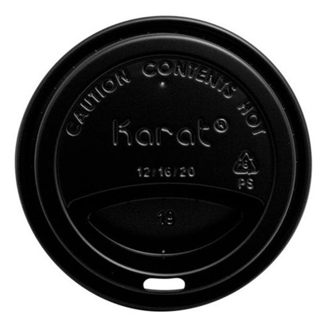 LOLLICUP USA, INC. C-KDL516B Karat Hot Cup Lids, 10 - 24 Oz, Black, Pack Of 1,000 Lids