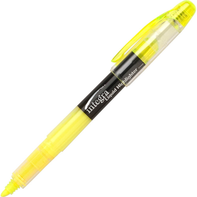 INTEGRA INC Integra 30006  Liquid Highlighters - Chisel Marker Point Style - Yellow - 1 Dozen