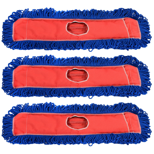 ADIR CORP. Alpine ALP435-24-1-3PK  Microfiber Dust/Dry Mop Replacement Heads, 24in, Blue, Pack Of 3 Heads