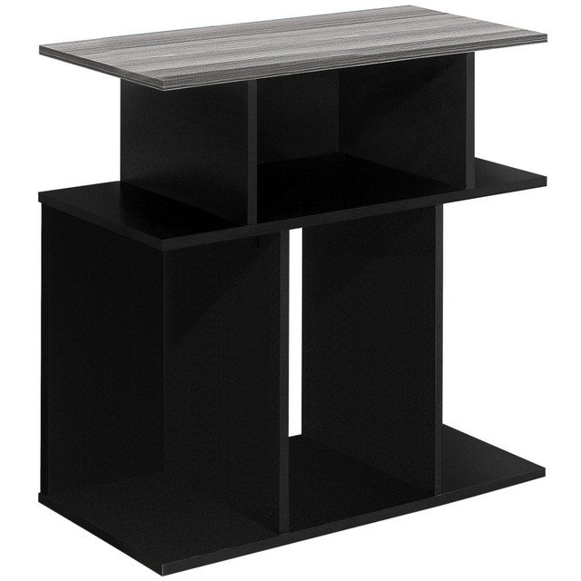 MONARCH PRODUCTS Monarch Specialties I 2477  Justin Accent Table, 23-3/4inH x 23-3/4inW x 11-3/4inD, Black/Gray