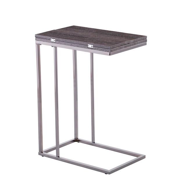 SOUTHERN ENTERPRISES, INC. SEI OC1014506  Clarkdom Expandable C-Table, 25inH x 12inW x 18-1/4inD, Gray/Black