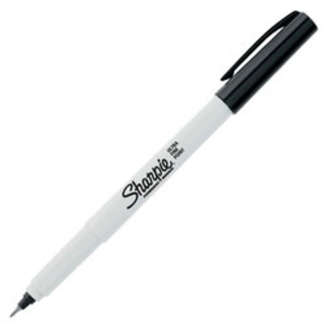 SANFORD LP 37121 Sharpie Permanent Ultra-Fine Point Marker, Black SANFORD LP 37121 Sharpie Permanent Ultra-Fine Point Marker, Black