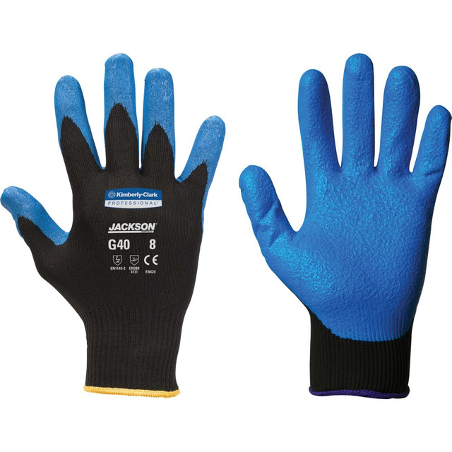 KIMBERLY-CLARK Kleenguard 40225CT  G40 Foam Nitrile Coated Gloves - Nitrile Coating - 7 Size Number - Small Size - Blue, Black - Washable, Silicone-free - For Automobile/Aviation Industry, Metal Handling, Glass Handling, Wood Handling, Multipurpose, 