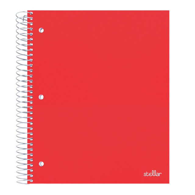 When you get a great idea during the day, jot it down in this notebook for safe keeping. This college-ruled notebook contains lined pages that are perforated so they tear easily for your convenience.  Poly cover creates a durable barrier to protect your notes from spills.  Perforated sheets can be torn out if needed.  Heavy-duty coil makes page flipping easy.  Poly pocket divider inside is great for storing loose sheets.  3-hole punched so you can carry in your binder or tear pages out and sort for different subjects.  3 subject notebook contains 150 college ruled pages.