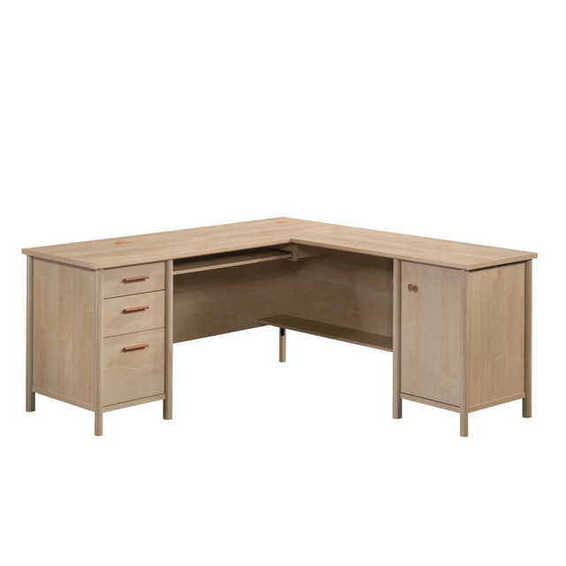 SAUDER WOODWORKING CO. 429368 Sauder Whitaker Point 67inW L-Shaped Computer Desk, Natural Maple