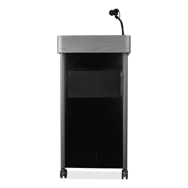 NATIONAL PUBLIC SEATING Oklahoma Sound® GSLS Greystone Lectern with Sound, 23.5 x 19.25 x 45.5, Charcoal Gray