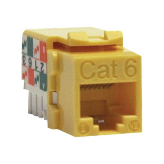 TRIPP LITE N238-001-YW  Cat6/Cat5e 110 Punch Down Keystone Jack - Modular insert - CAT 6 - RJ-45 - yellow